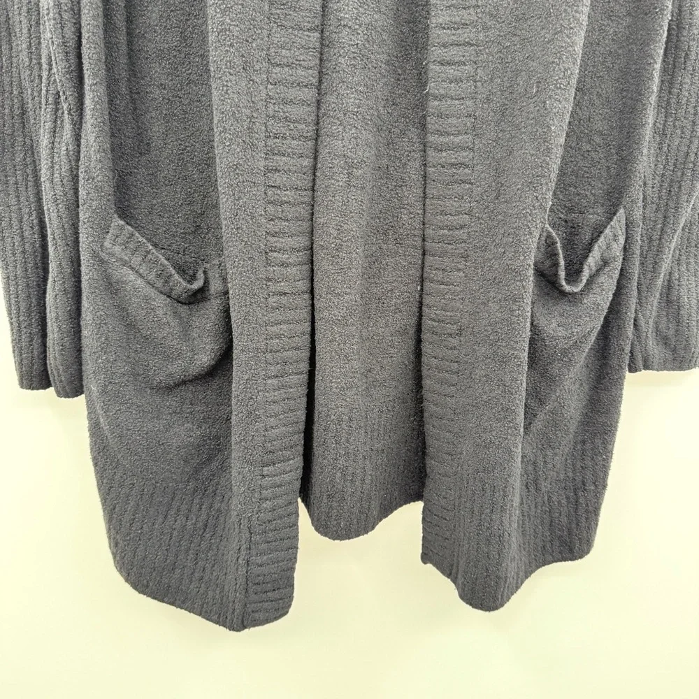 Barefoot Dreams‎ CozyChic Ultra Lite Hooded Cardigan Women’s Size Large Black